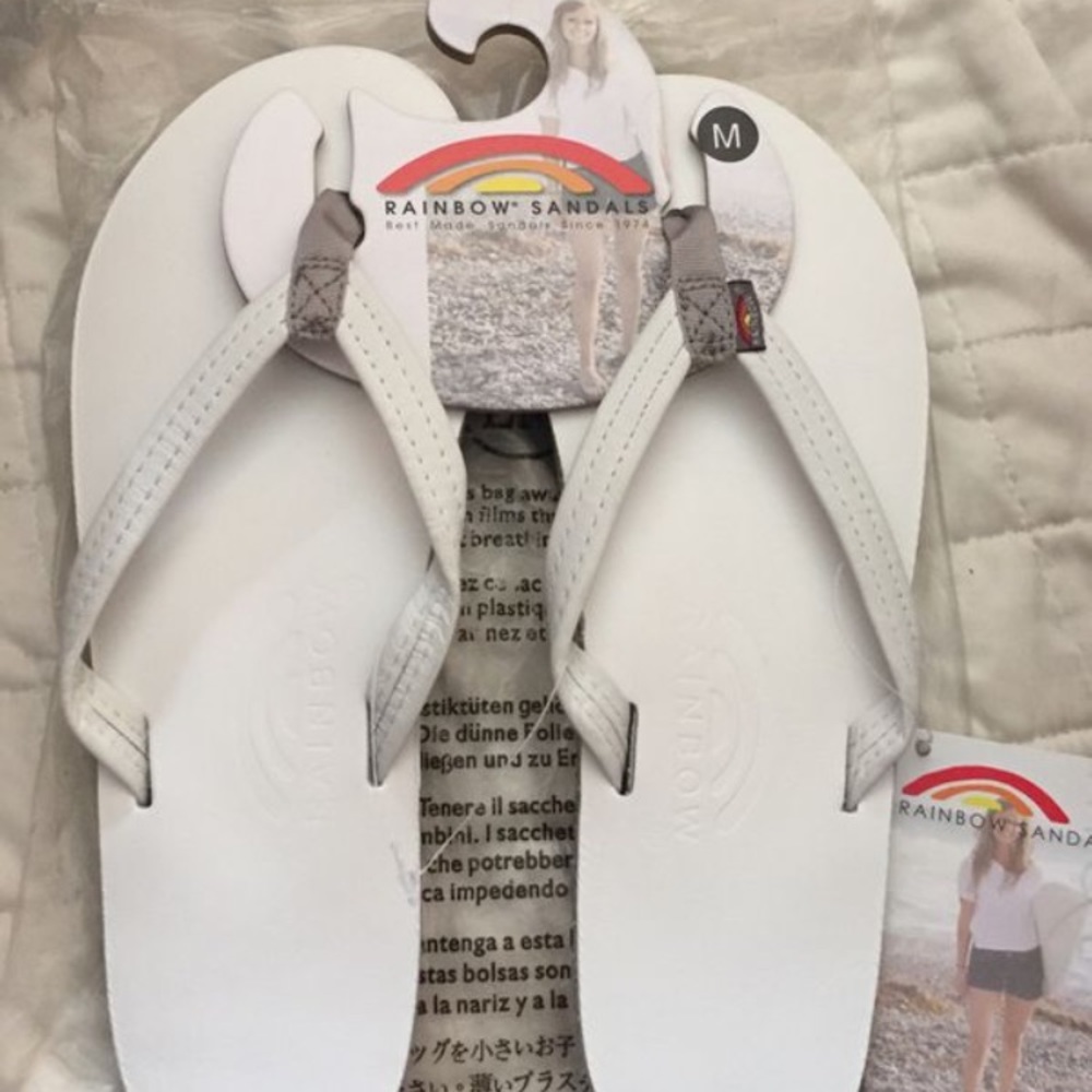 White rainbow sandals
